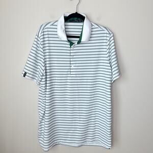 RLX Ralph Lauren‎ Men's Classic Fit Performance Polo Shirt XL Green Striped Golf